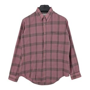 Vintage Impact Pink Plaid Button Down Shirt Mens Medium M Korean Made 90s